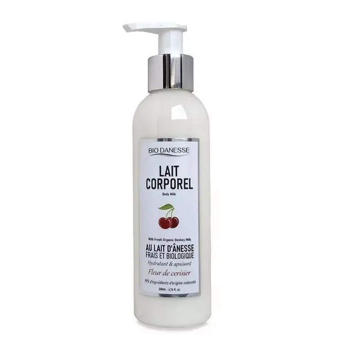 Lait corporel au lait d'ânesse bio Fleur Cerisier