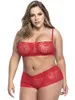 Ensemble lingerie rouge top bustier et shorty 2X3X