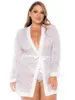 Peignoir blanc en dentelle 3X/4X