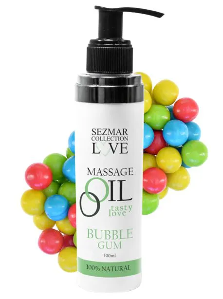 Huile de massage comestible bubble gum