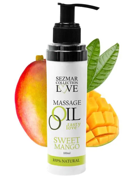 Huile de massage comestible mangue